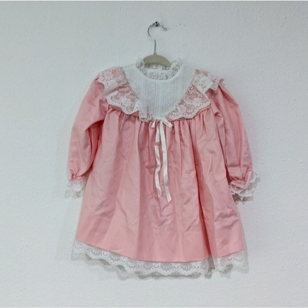 Vintage Bryan 24 Month Pink and White Dress - Picture 1 of 11